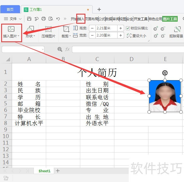 WPS表格制作个人简历教程