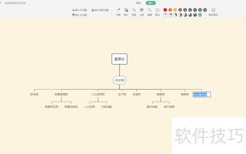 wps如何快速制作组织机构图
