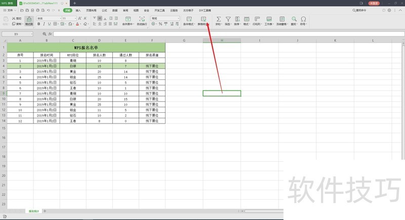 WPS表格样式怎么设置？
